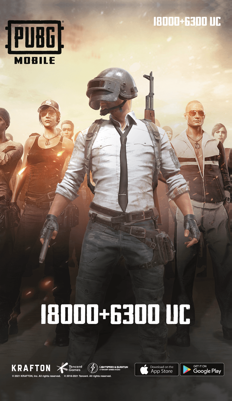PUBG MOBILE 18000 + 6300 UC