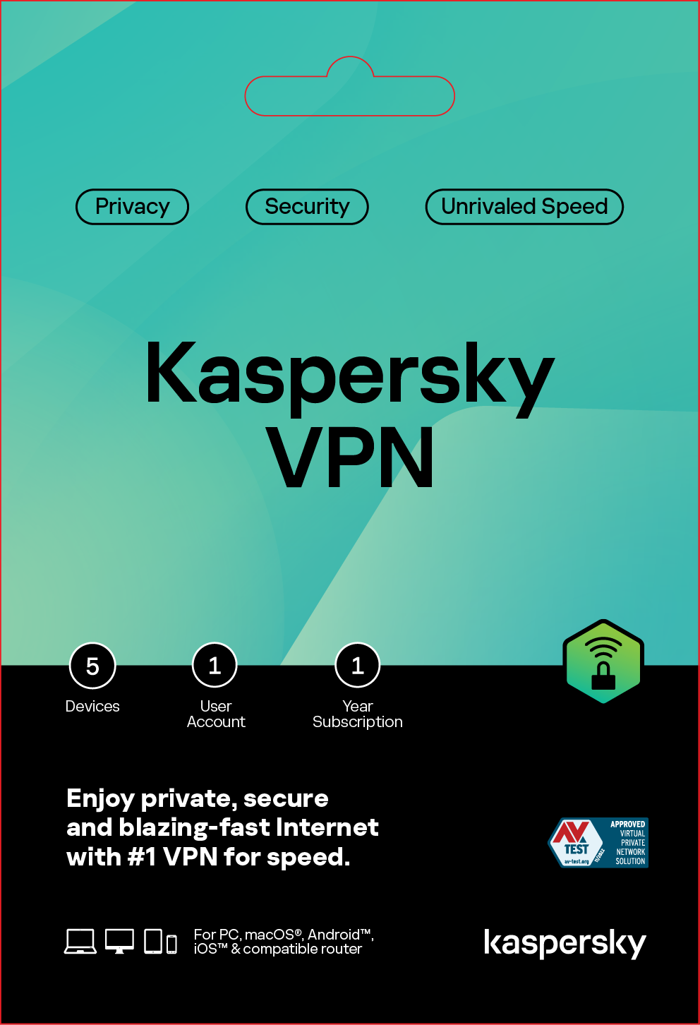 Kaspersky VPN 5d/1y PTR ZA