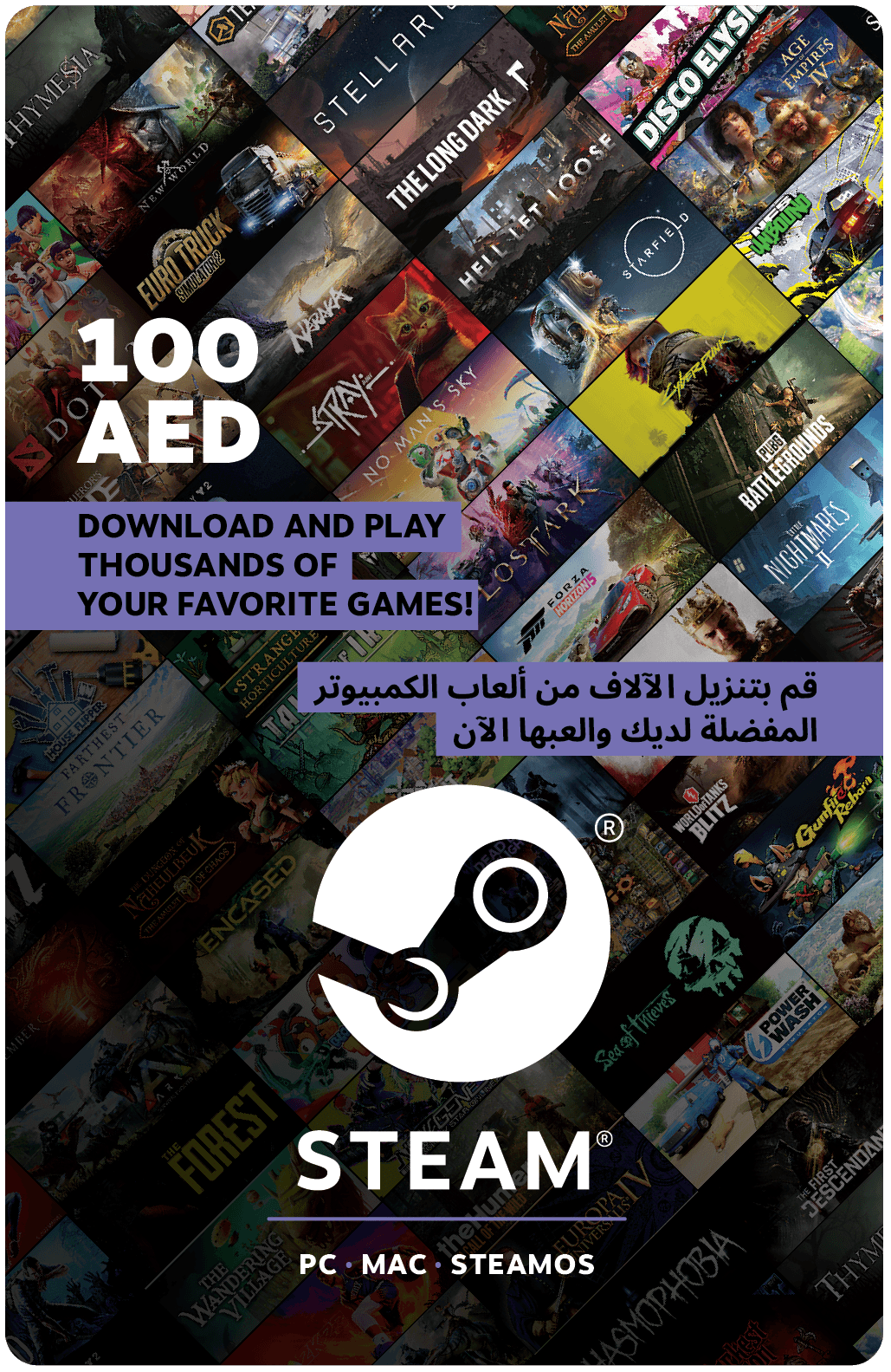 Steam Wallet Card Digital Code 100 AED AE