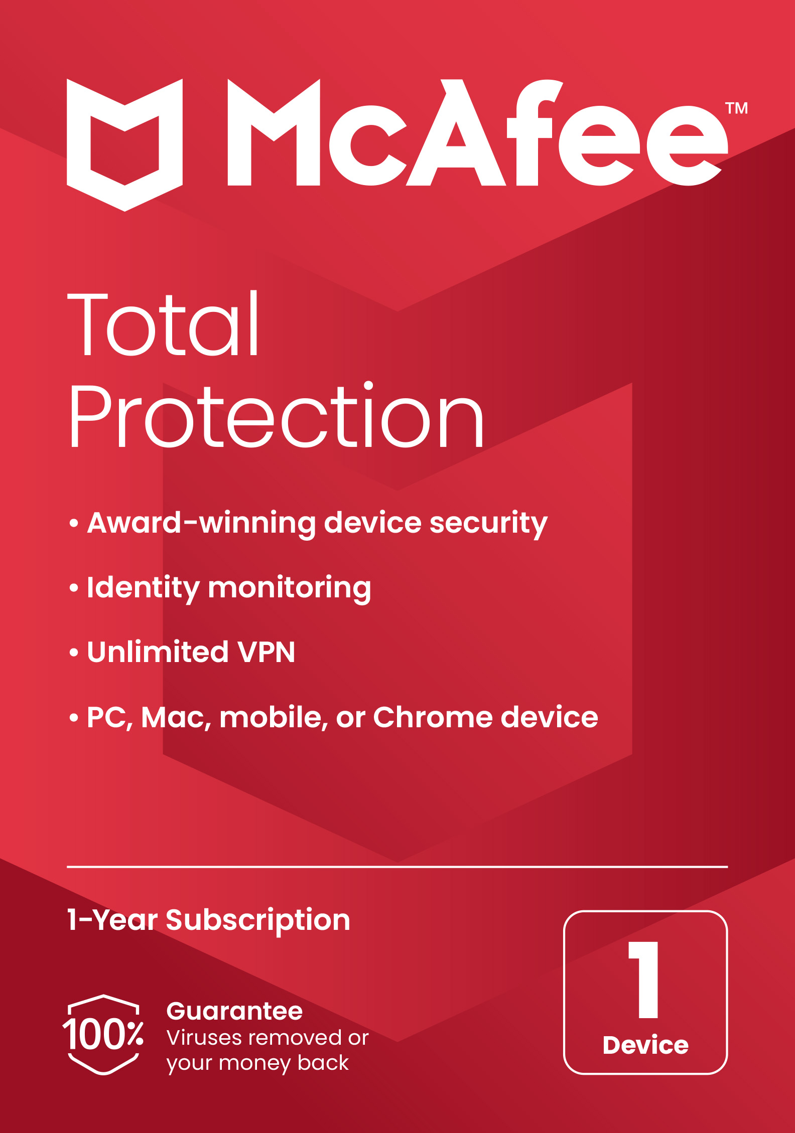 McAfee Total Protection 1-Device 1 YR ESD Generic QA