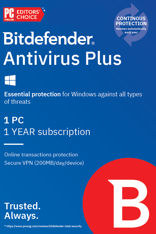 Bitdefender Antivirus Plus, 1y, 1PC ESD ZA