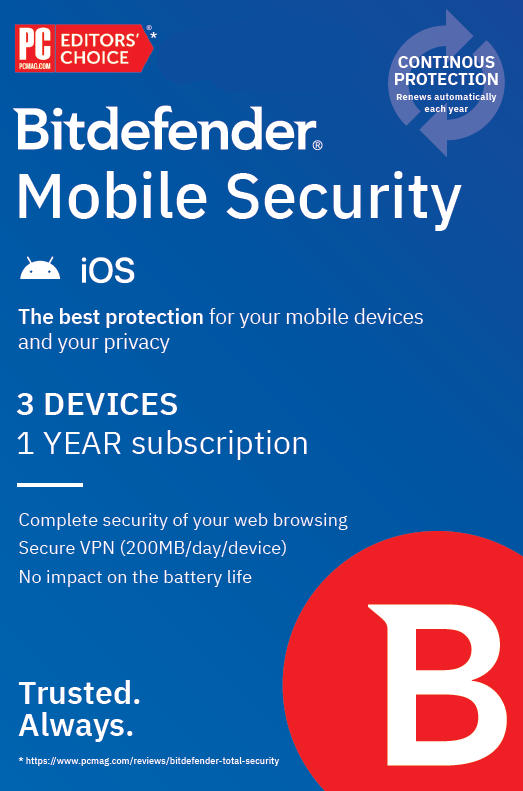 Bitdefender Mobile Security 1y 3D ESD ZA