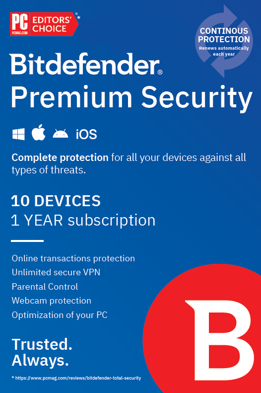 Bitdefender Premium Security 1y 10D ESD ZA