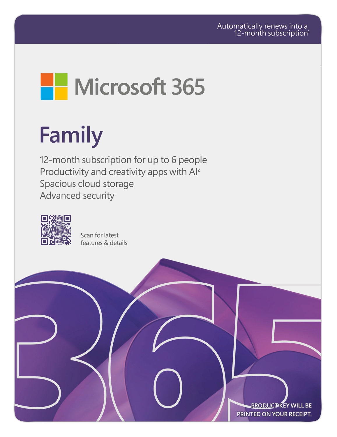 Microsoft M365 Family 12mo Renewal AE